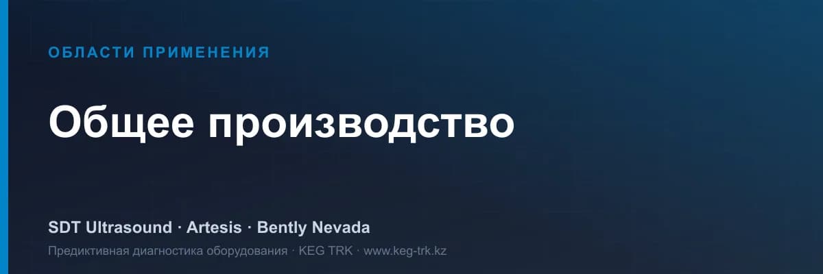 «Жалпы өндіріс» саласындағы жабдық мониторингі — SDT, Artesis, Bently Nevada шешімдері