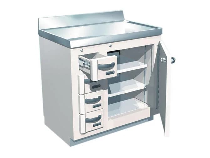 Lead-Lined Decay and Storage Cabinet — экранированный шкаф для хранения распадающихся радиоактивных изотопов