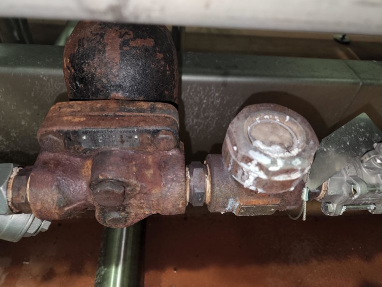 Steam trap with cloudy sight glass